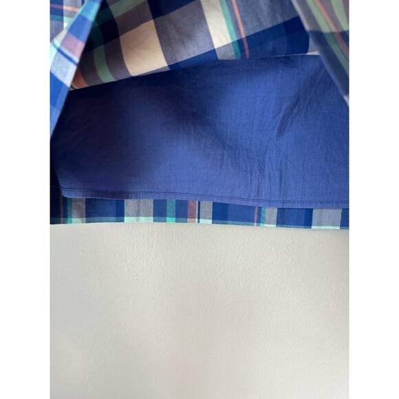 LL Bean Blue Plaid Skirt Short Pencil Favorite Fit Preppy Striped Size 4 petite - Picture 4 of 8